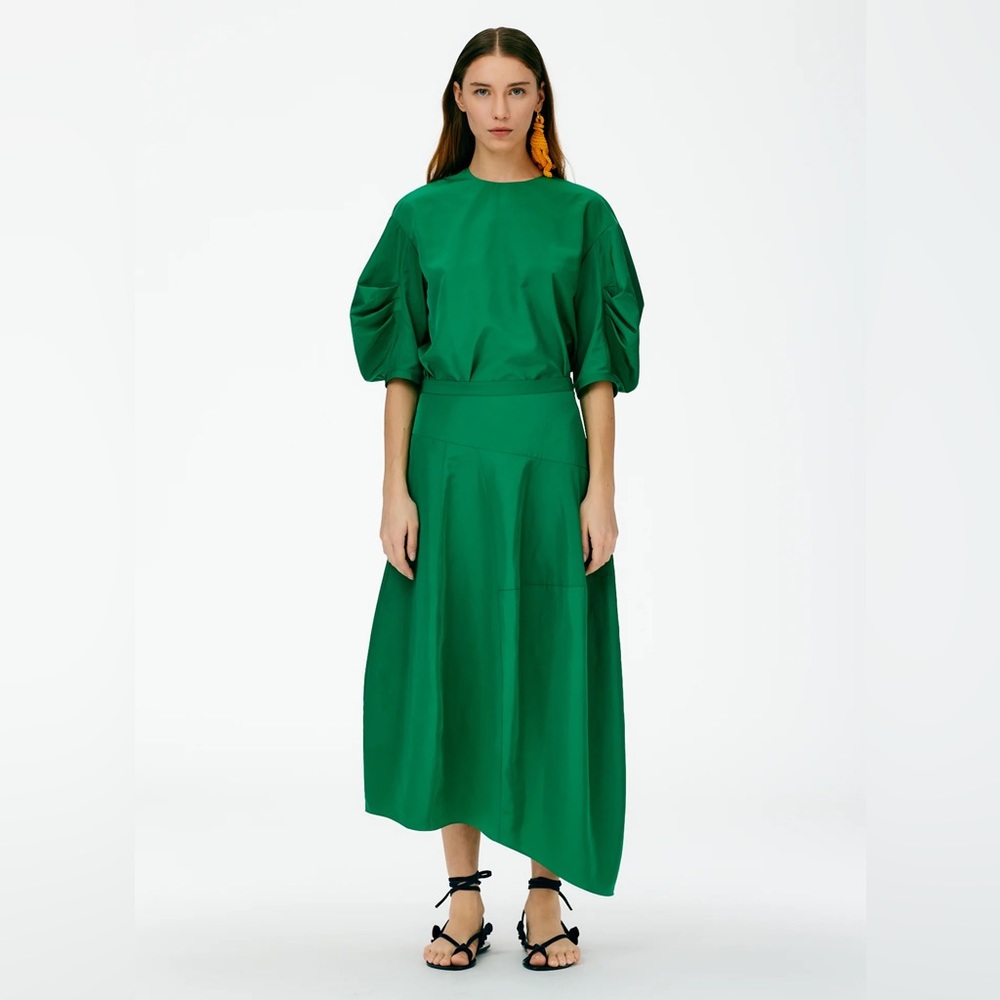 Tibi Italian Sporty Nylon Asymmetrical Balloon Skirt